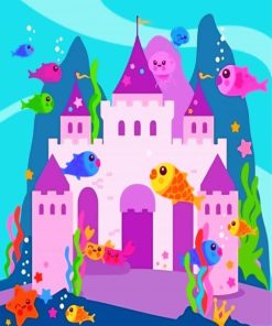 Fishes And Castle Underwater Paint By Numbers