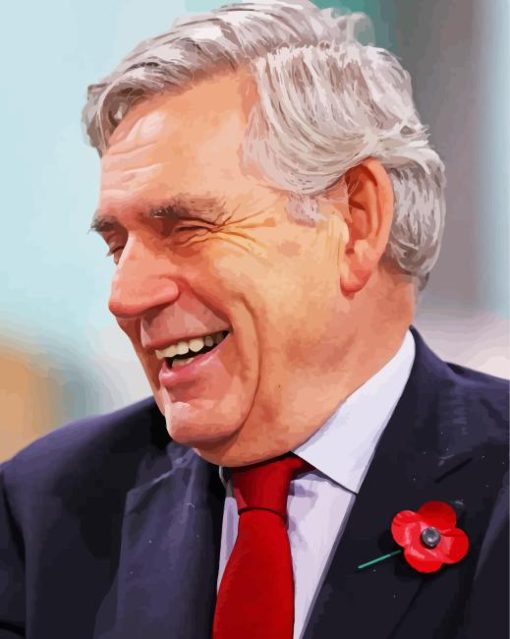 Gordon Brown Laughing Paint By Numbers