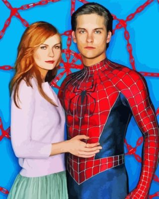 Kirsten Dunst And Tobey Maguire Spider Man Paint By Numbers