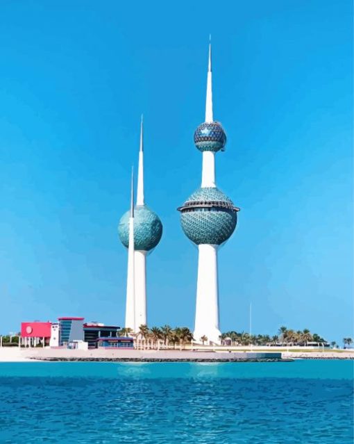 Kuwait Towers In Kuwait City Paint By Numbers