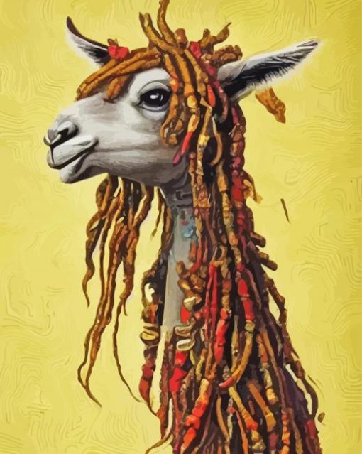 Llama With Dreadlocks Paint By Numbers