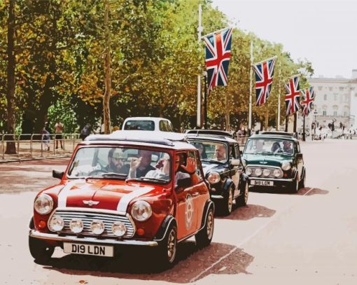 London Classic Mini Cars Paint By Numbers