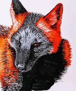 Melanistic Fox Art Paint By Numbers