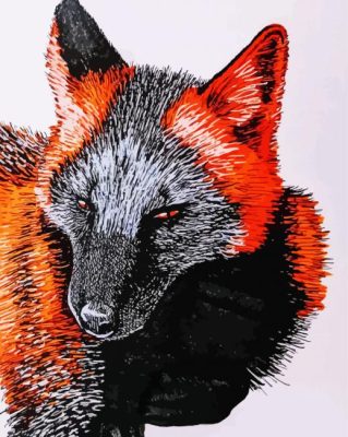 Melanistic Fox Art Paint By Numbers