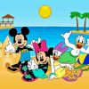 Mickey And Minnie At The Beach With Friends Paint By Numbers