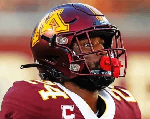 Minnesota Gophers Football Player Paint By Numbers