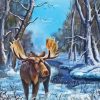 Moose In Winter Paint By Numbers