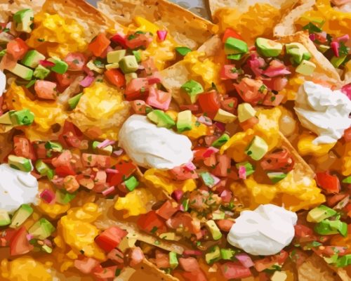 Nachos Mexican Dish Paint By Numbers