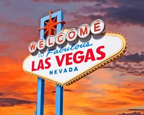 Nevada Welcome To Las Vegas City Paint By Numbers