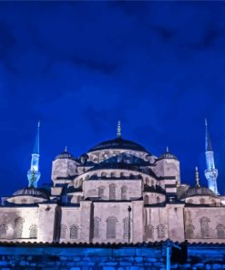 Night Blue Mosque Paint By Numbers