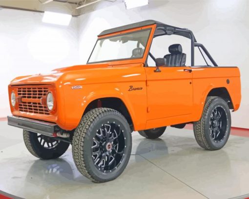 Orange Ford Bronco Car Paint By Numbers