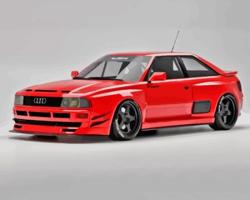 Red Audi 80 Car Paint By Numbers