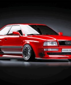 Red Classic Audi 80 Car Paint By Numbers