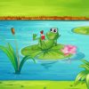 Relaxing Frog On Lily Pad Paint By Numbers