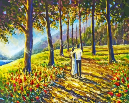 Romantic Couple In Forest Paint By Numbers