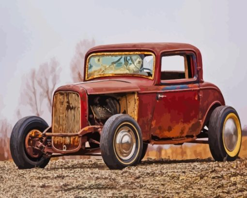 Rusty 32 Ford Car Paint By Numbers