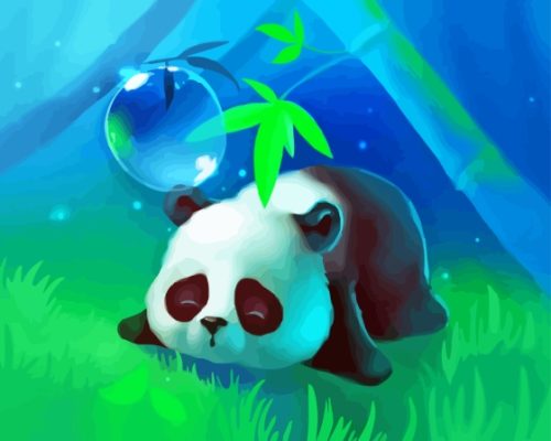 Sad Anime Panda Paint By Numbers