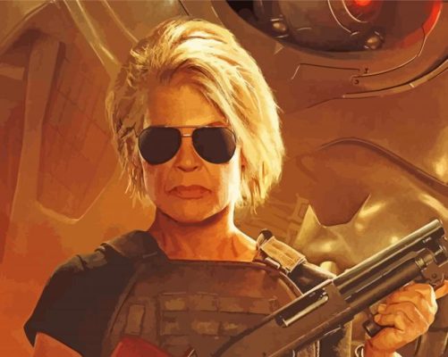 Sarah Connor Terminator Paint By Numbers