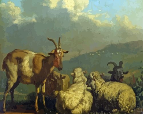 Sheep And Goat Art Paint By Numbers