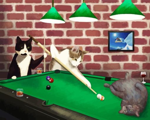 Snooker Cats Paint By Numbers