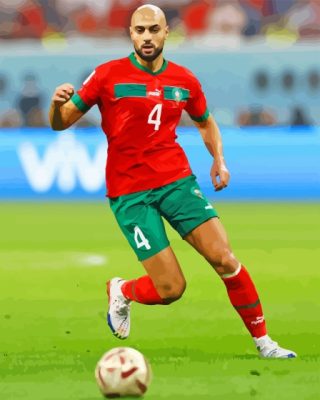 Sofyan Amrabat Moroccan Football Player Paint By Numbers