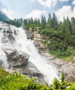 Stubai Valley Waterfall Paint By Numbers