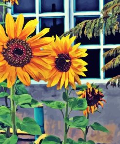 Sunflower By The Window Paint By Numbers