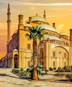 Sunset At Mosque Muhammad Ali Egypt Paint By Numbers