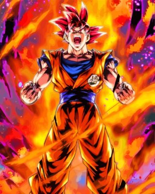 Super Saiyan God Art Paint By Numbers