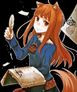 The Wise Wolf Holo Anime Girl Paint By Numbers