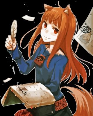 The Wise Wolf Holo Anime Girl Paint By Numbers