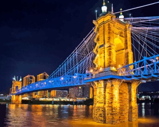 The Roebling Suspension Bridge Paint By Numbers