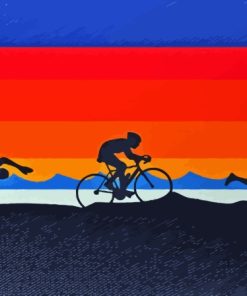 Triathlons Poster Art Paint By Numbers