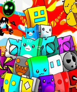 Video Game Geometry Dash Paint By Numbers