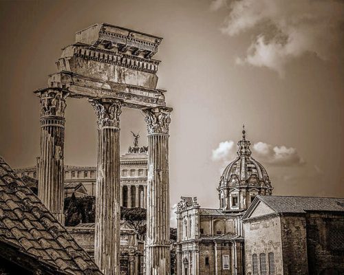 Vintage Corinthian Roman Columns Paint By Numbers