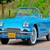 Vintage Blue Corvette Car Paint By Numbers