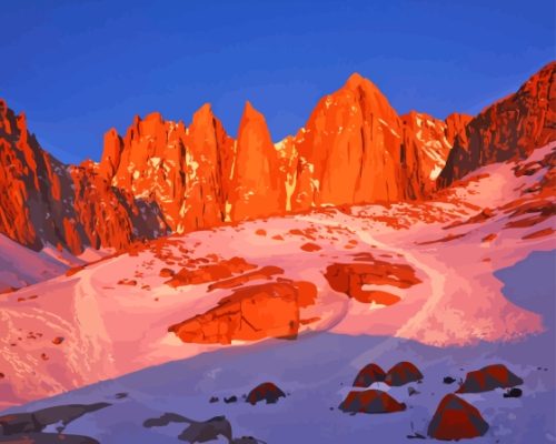 Winter Snow Mt Whitney California Paint By Numbers