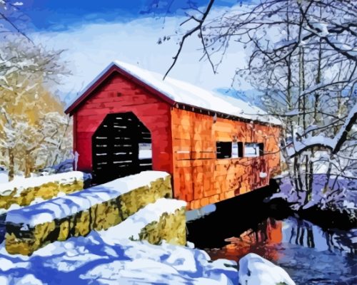 Aesthetic Carroll Covered Bridge Paint By Numbers