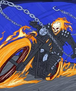 Aesthetic Ghost Rider Motorcycle Rider Paint By Numbers