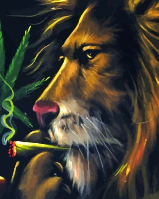 Aesthetic Lion Smoking Paint By Numbers