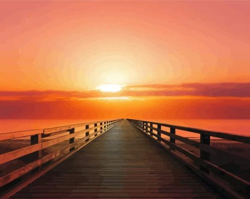 Aesthetic Pier Sunset Paint By Numbers