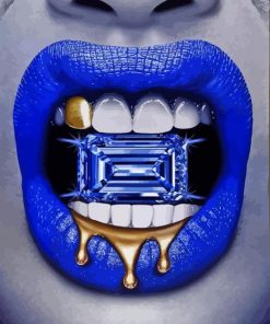 Blue Lips Paint By Numbers