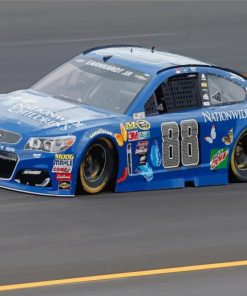 Blue Nascar Racer Paint By Numbers