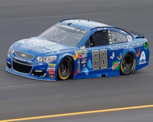 Blue Nascar Racer Paint By Numbers