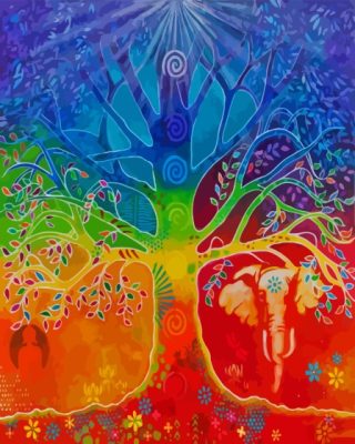 Colorful Chakra Tree Paint By Numbers