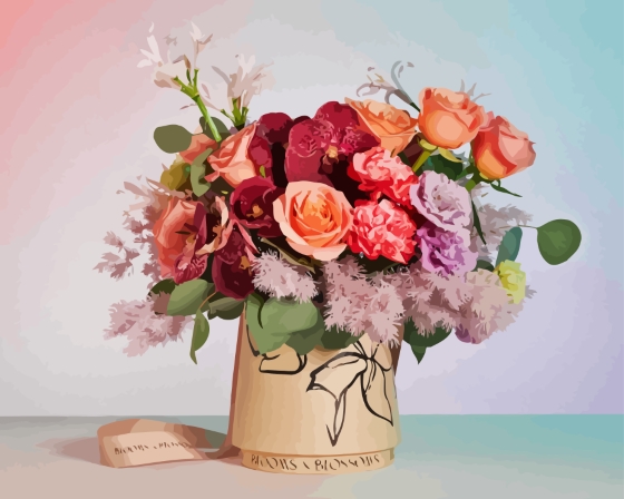 Colorful Vintage Flower Bouquet Paint By Numbers