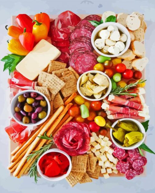 Delicious Antipasto Paint By Numbers