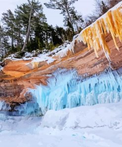 Frozen Michigan Pictured Rocks Paint By Numbers