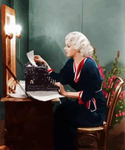 Jean Harlow Sitting At A Desk Paint By Numbers