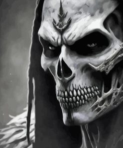 Monochrome Skull Paint By Numbers